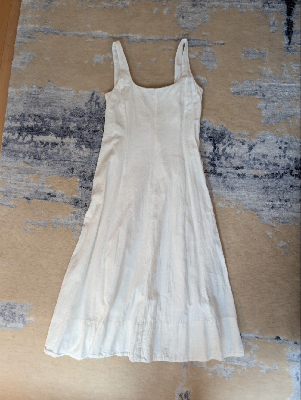 GAP White Sleeveless Linen-Blend Maxi Dress